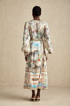 Kemerli V Yaka Midi Elbise