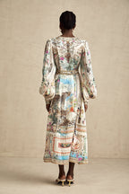 Léna kuşaklı midi elbise