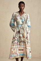 Léna kuşaklı midi elbise