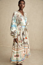 Léna kuşaklı midi elbise