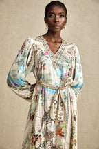 Léna kuşaklı midi elbise