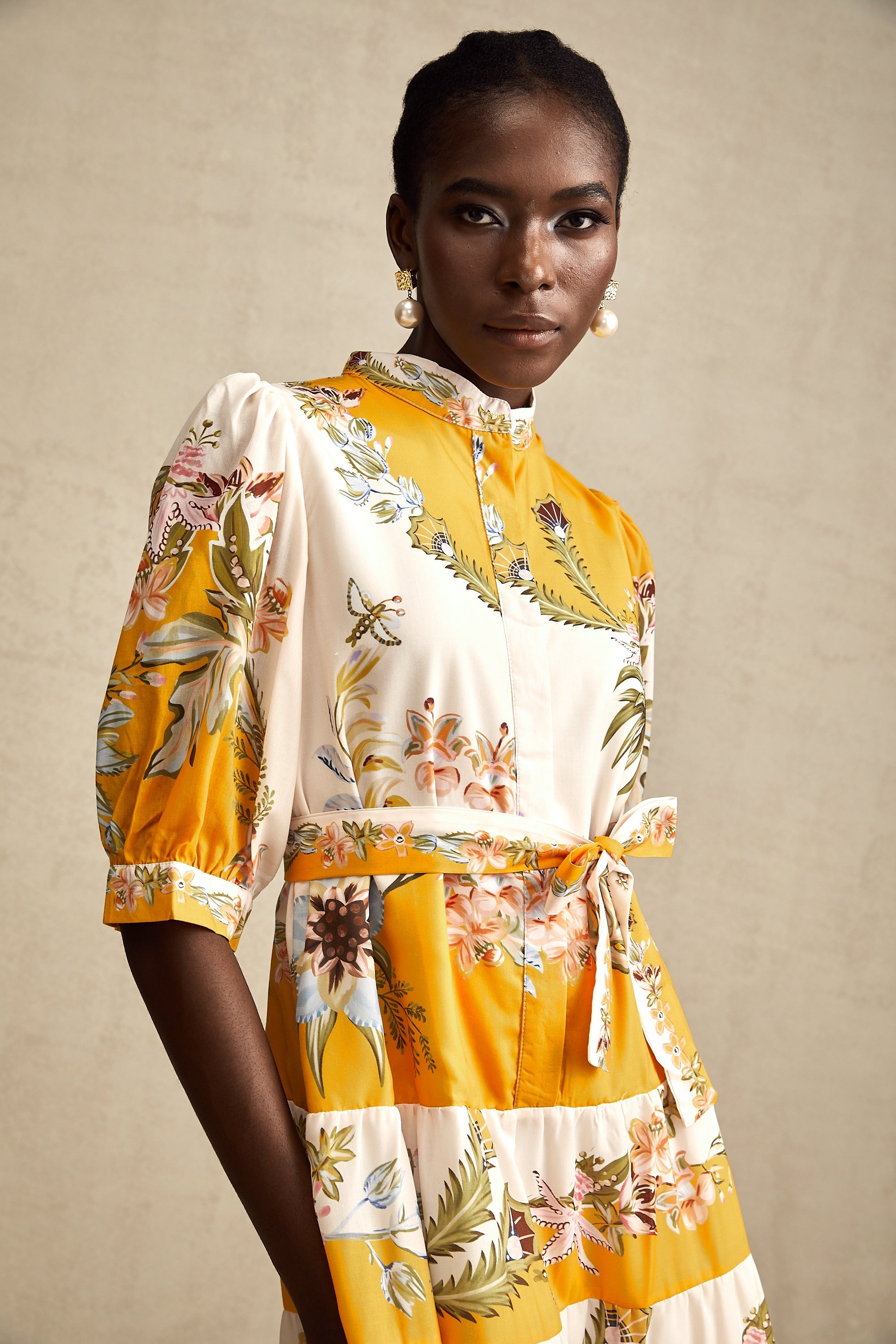 Halley katmanlı midi elbise