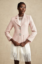 Kristal Kareli Tüvit Blazer Ceket