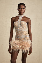 Madeleine kristal mini elbise