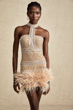 Madeleine kristal mini elbise