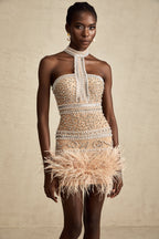 Madeleine kristal mini elbise