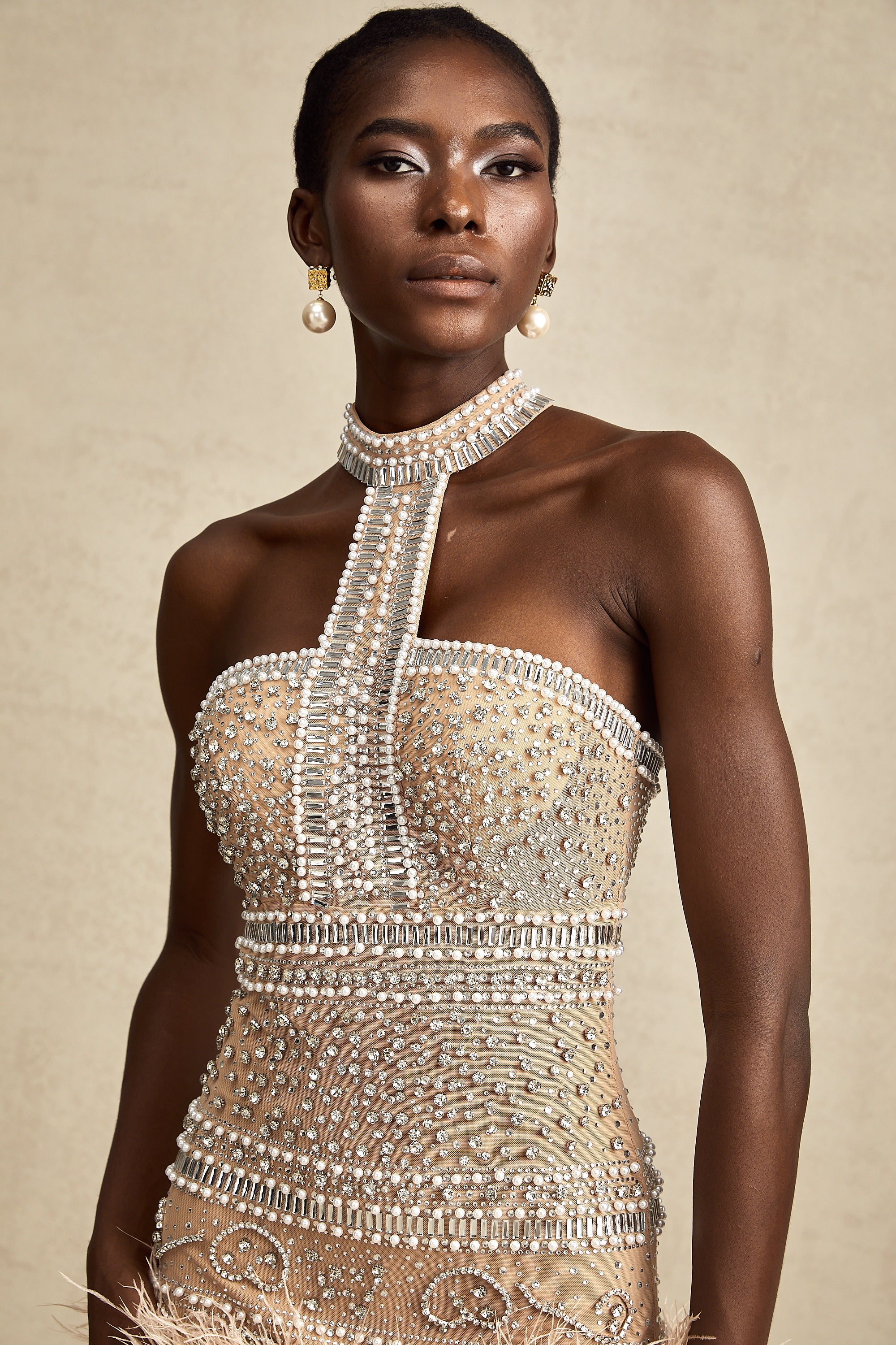 Madeleine kristal mini elbise