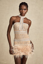 Madeleine kristal mini elbise