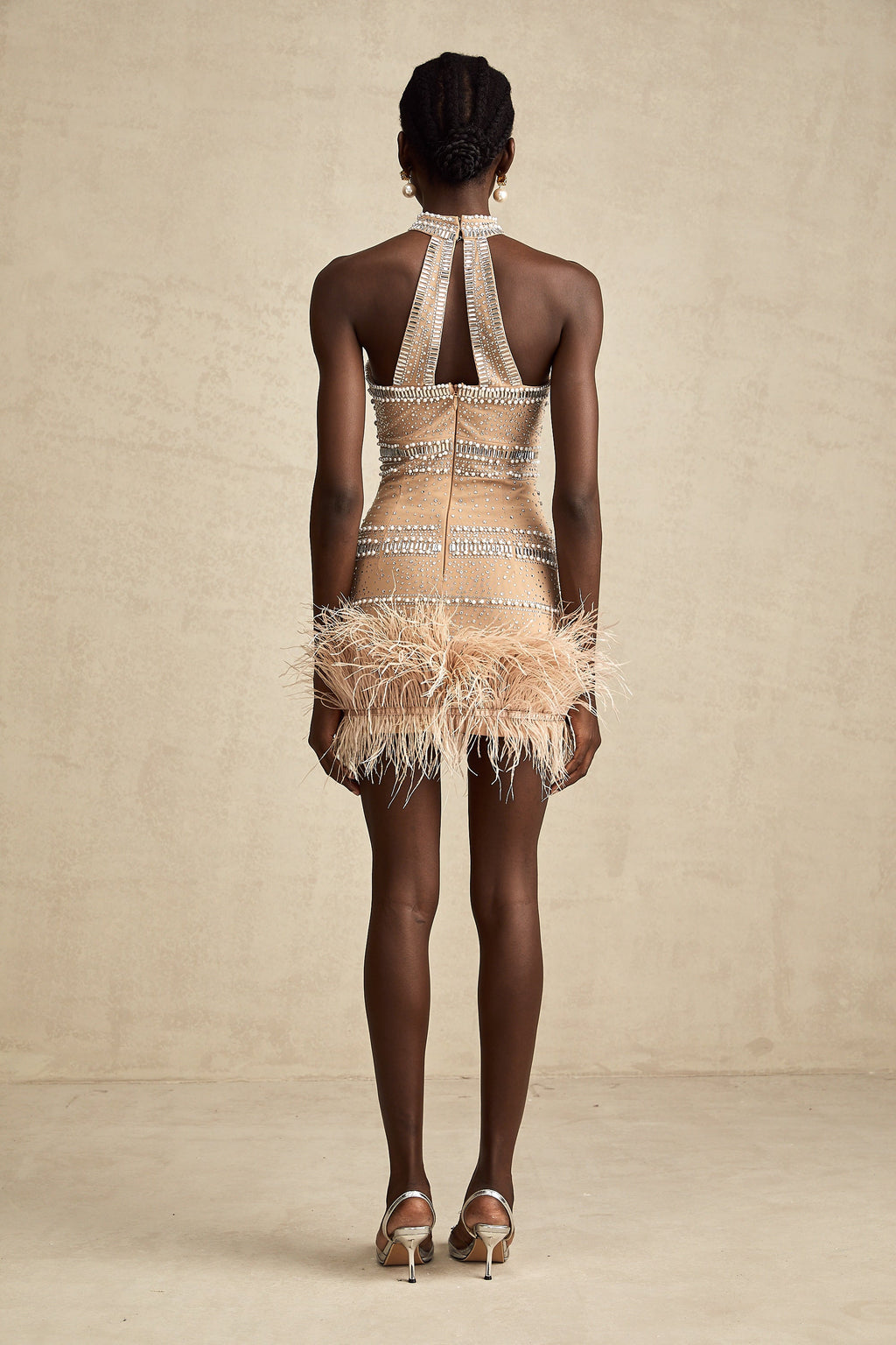 Madeleine kristal mini elbise