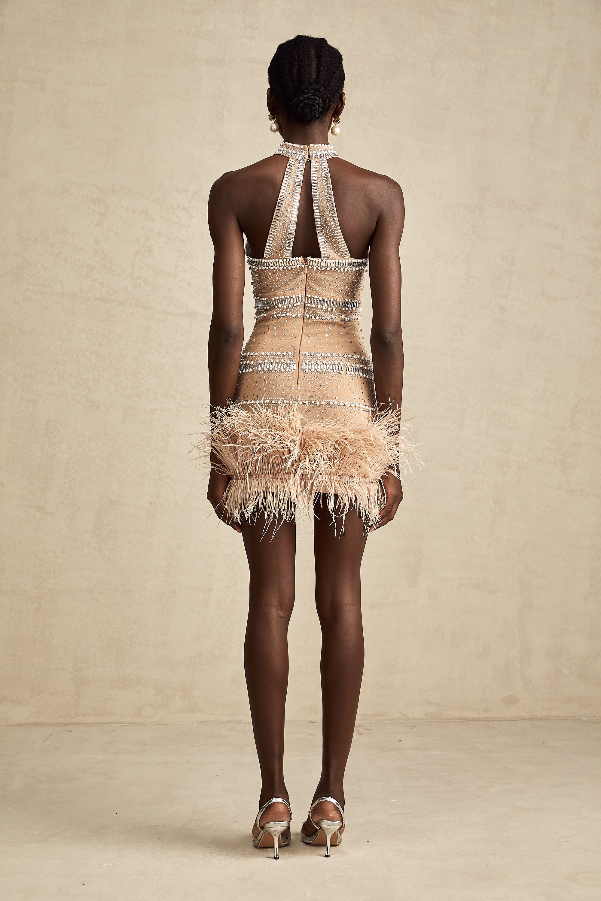 Madeleine kristal mini elbise