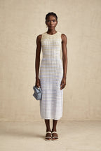 Pauline örgü midi elbise