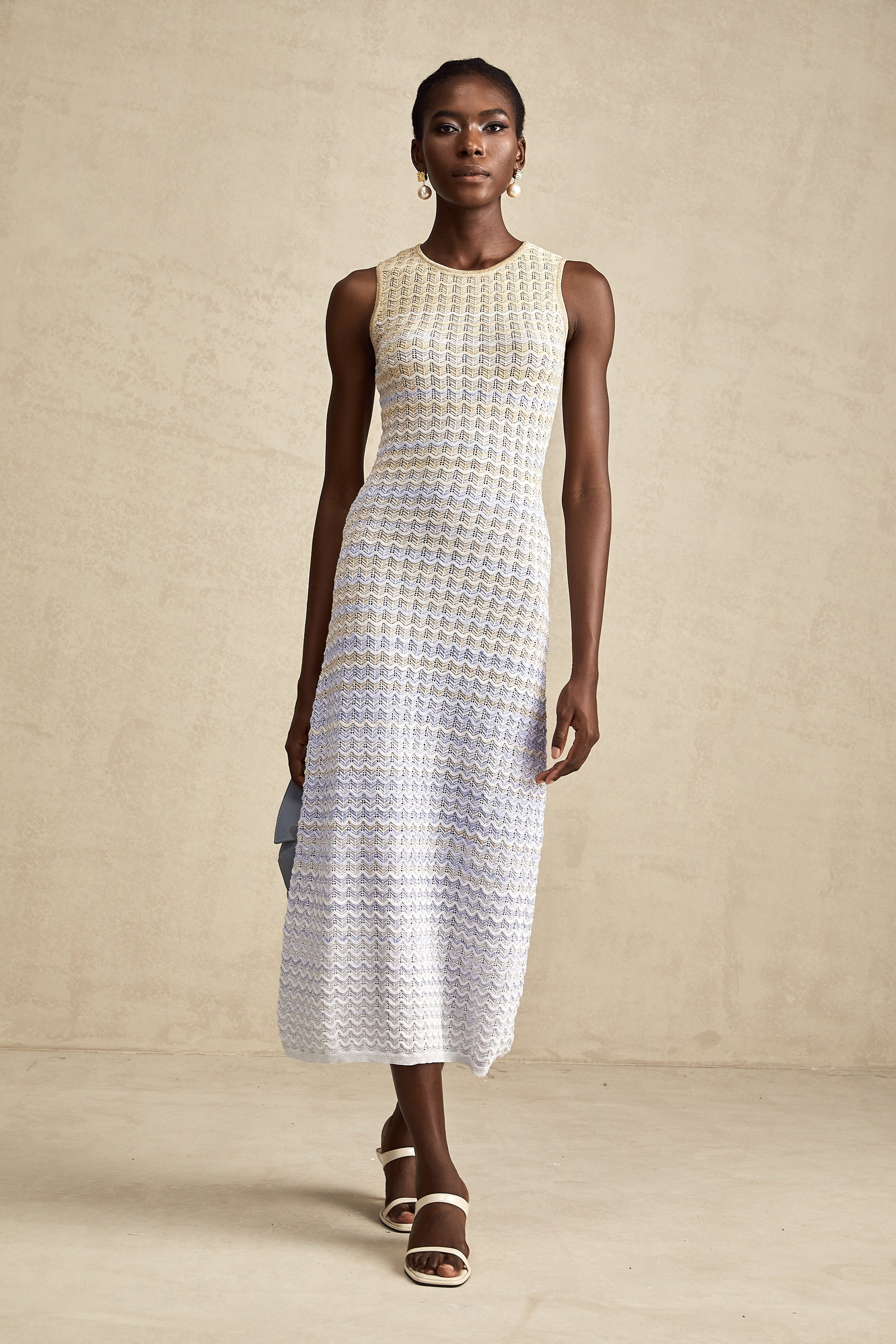 Pauline örgü midi elbise