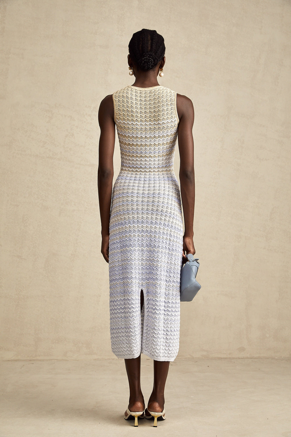 Pauline örgü midi elbise