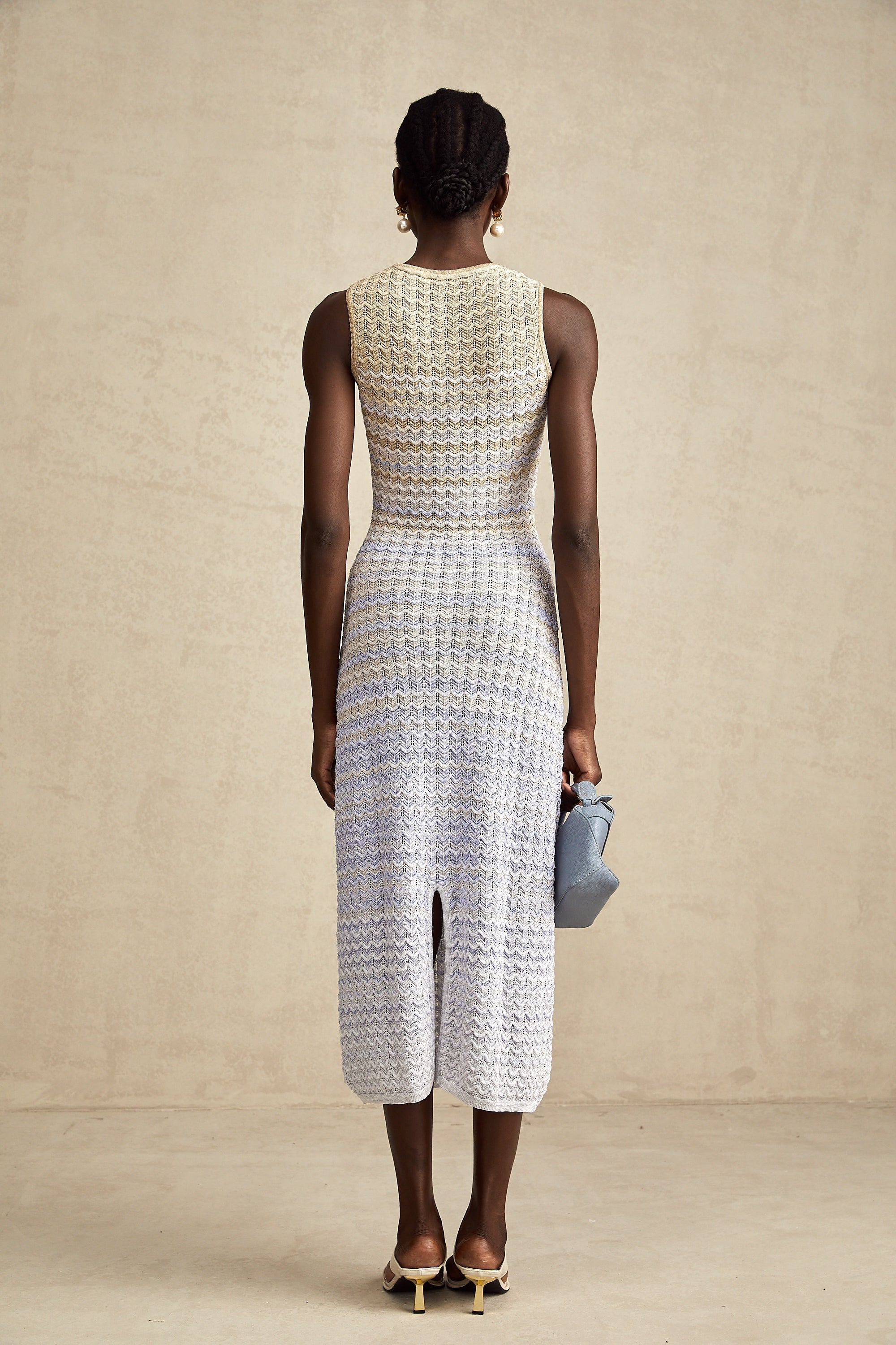 Pauline örgü midi elbise