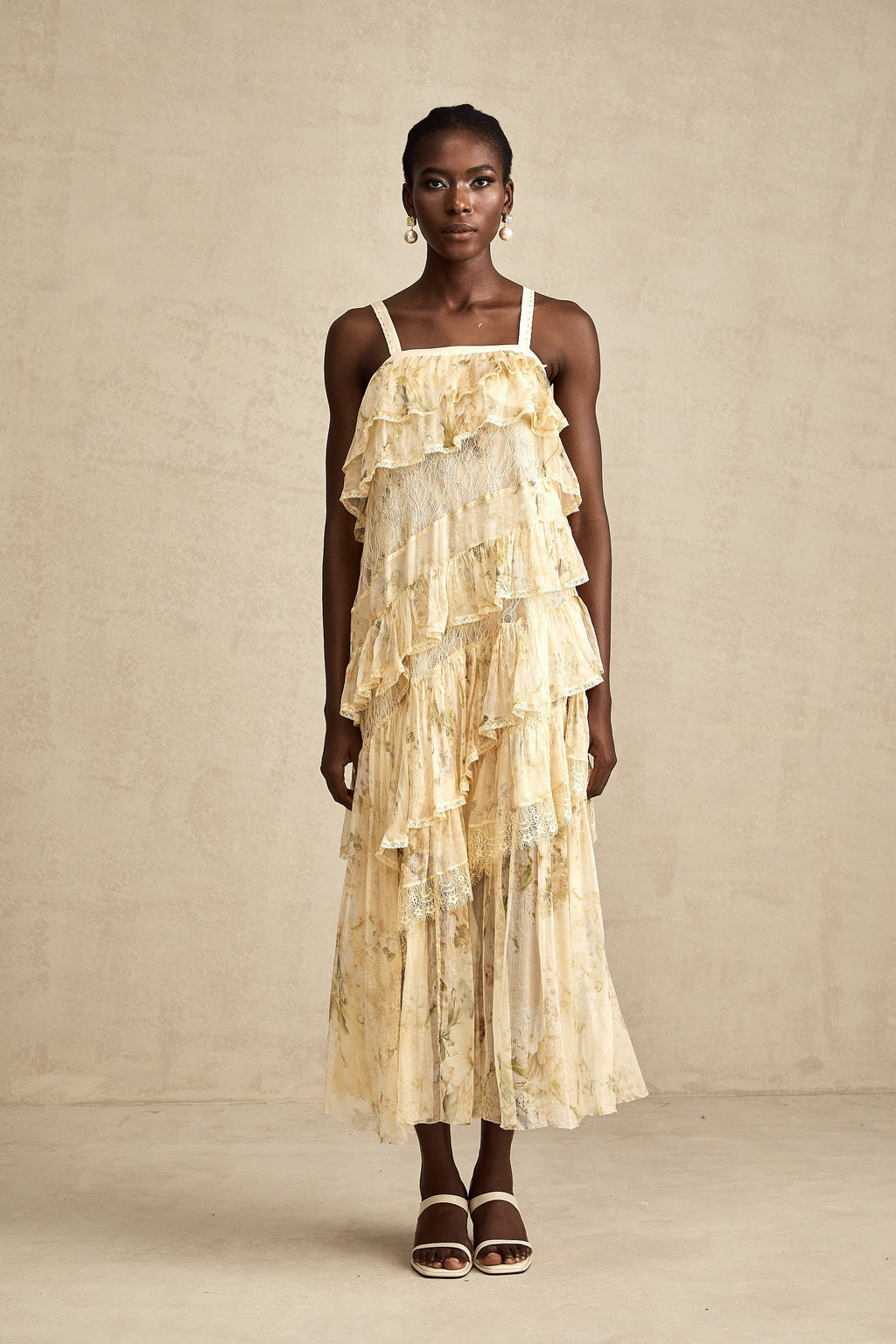 Juliette dantel midi elbise