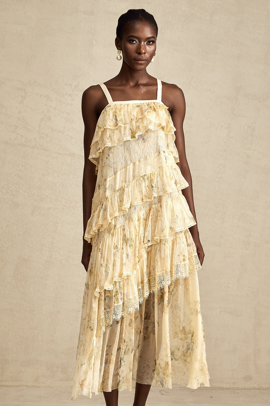 Juliette dantel midi elbise