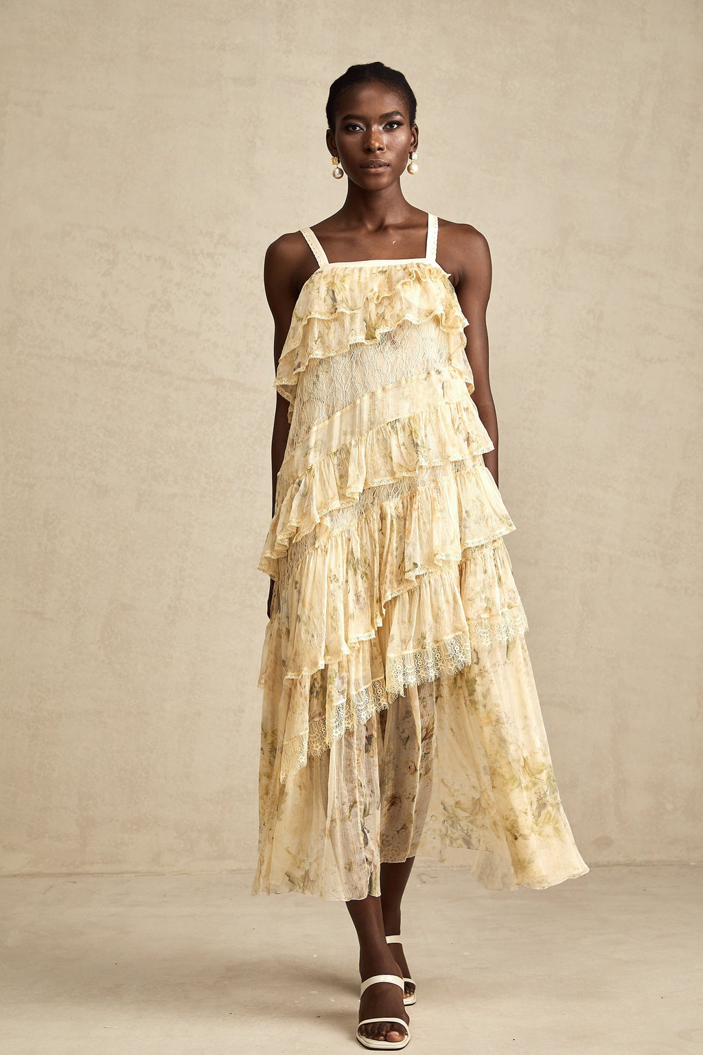 Juliette dantel midi elbise