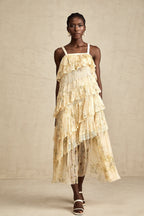 Juliette dantel midi elbise