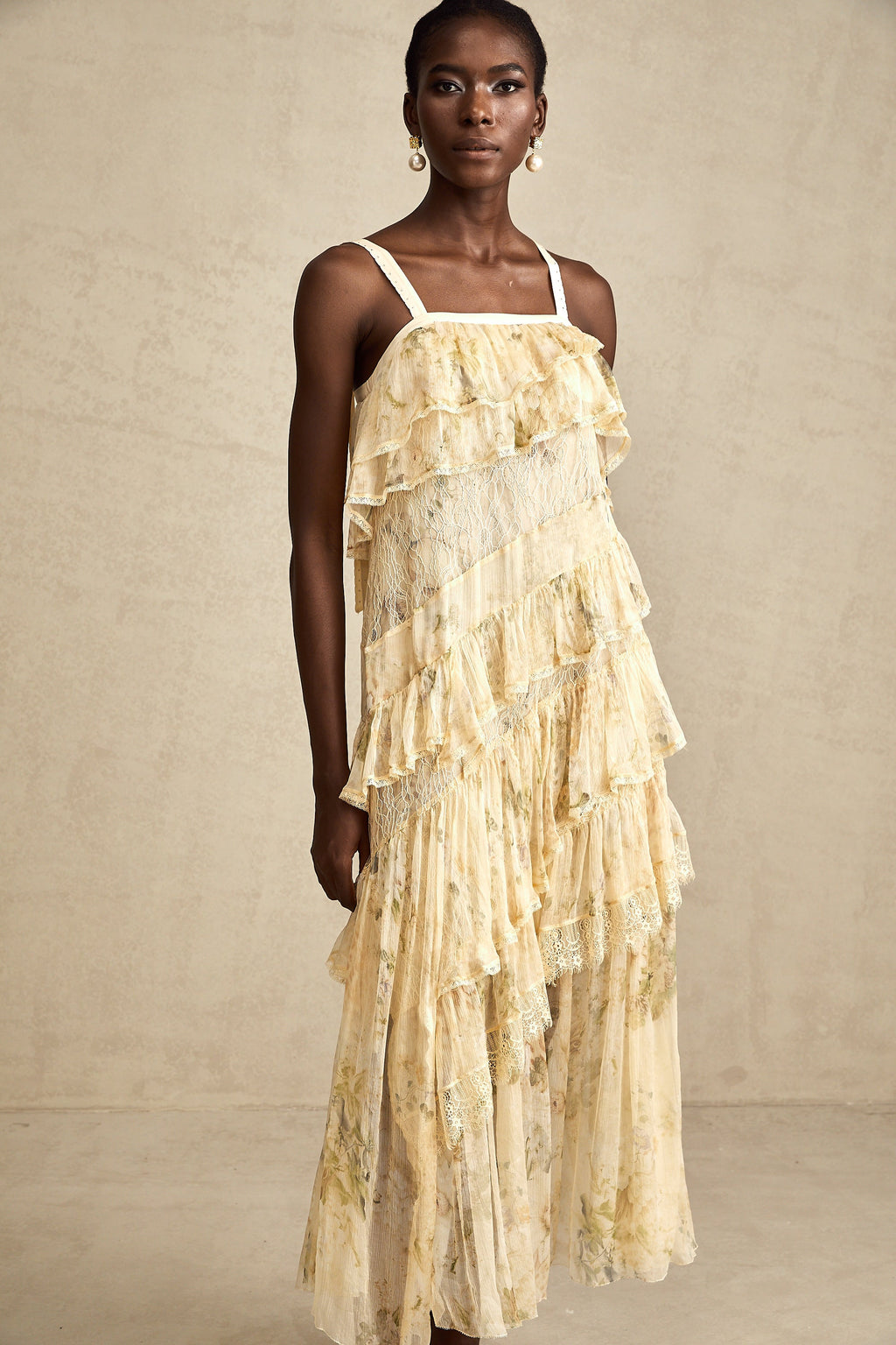 Juliette dantel midi elbise