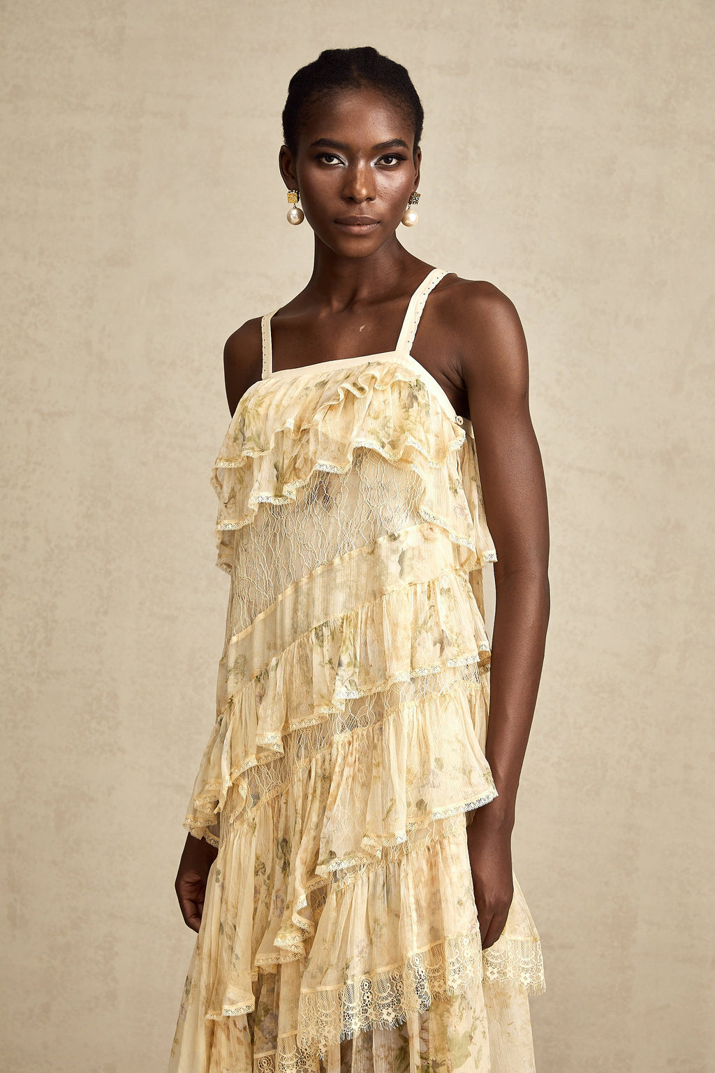 Juliette dantel midi elbise