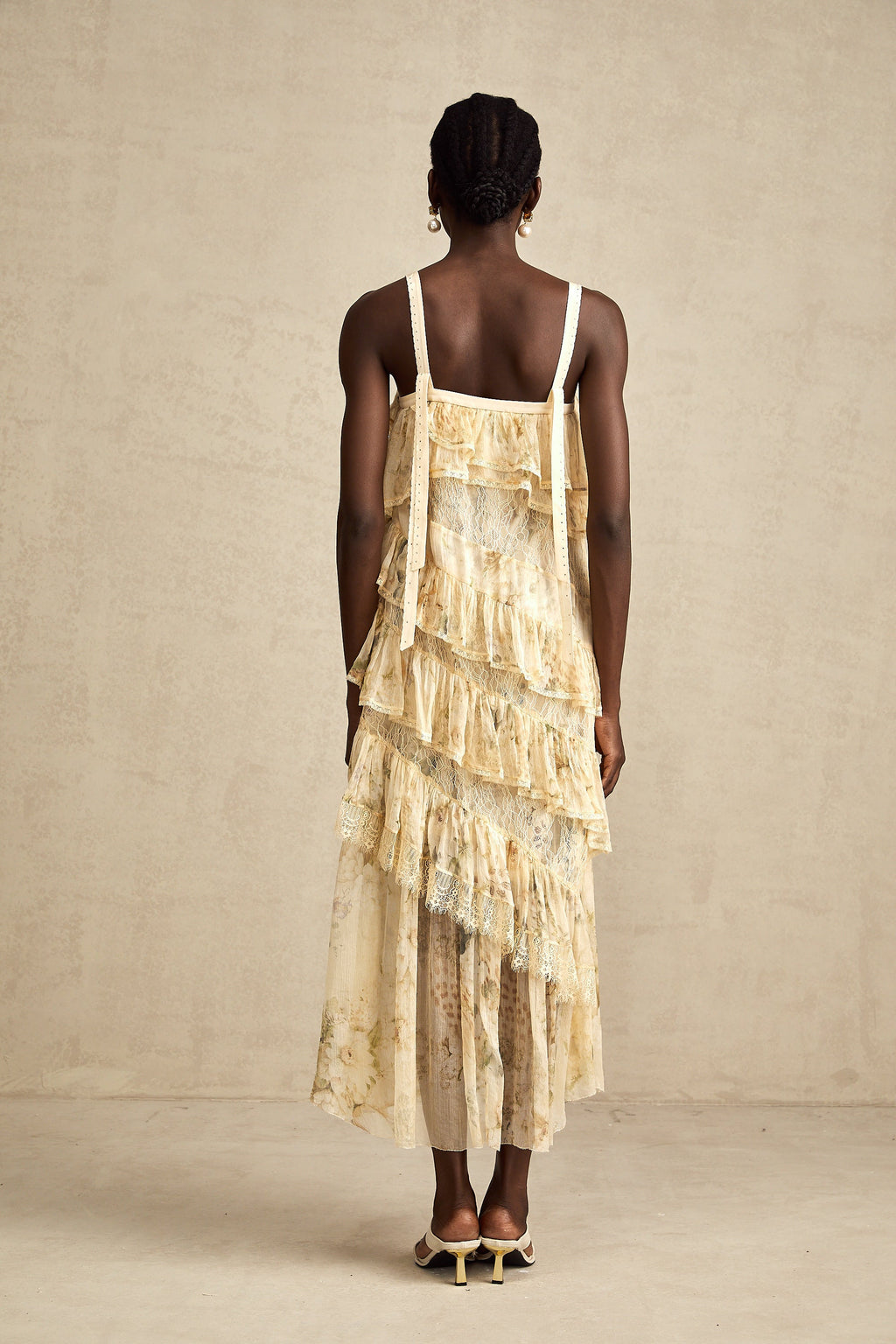 Juliette dantel midi elbise