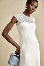 Liane şeffaf midi elbise