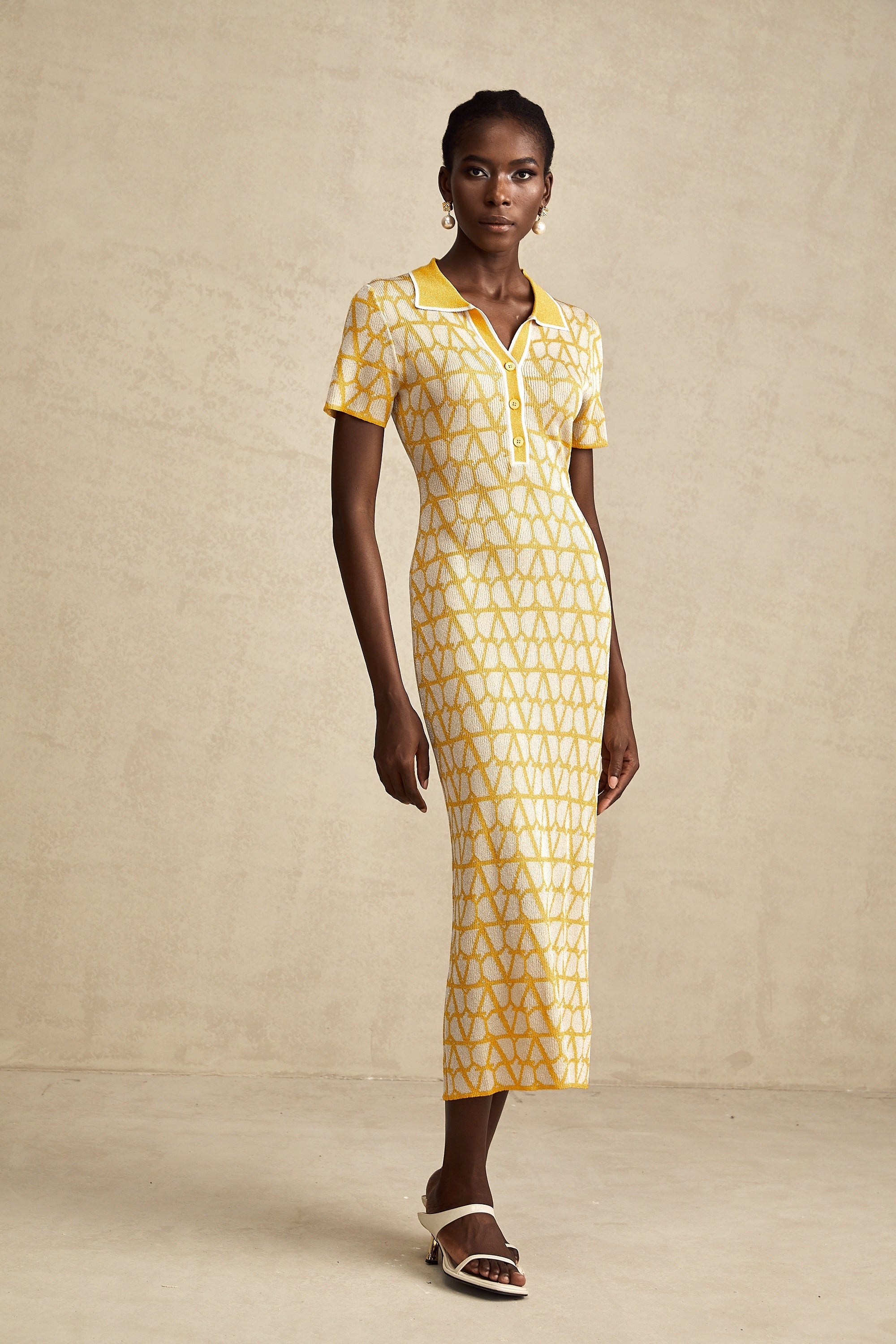 Madeleine toile midi elbise