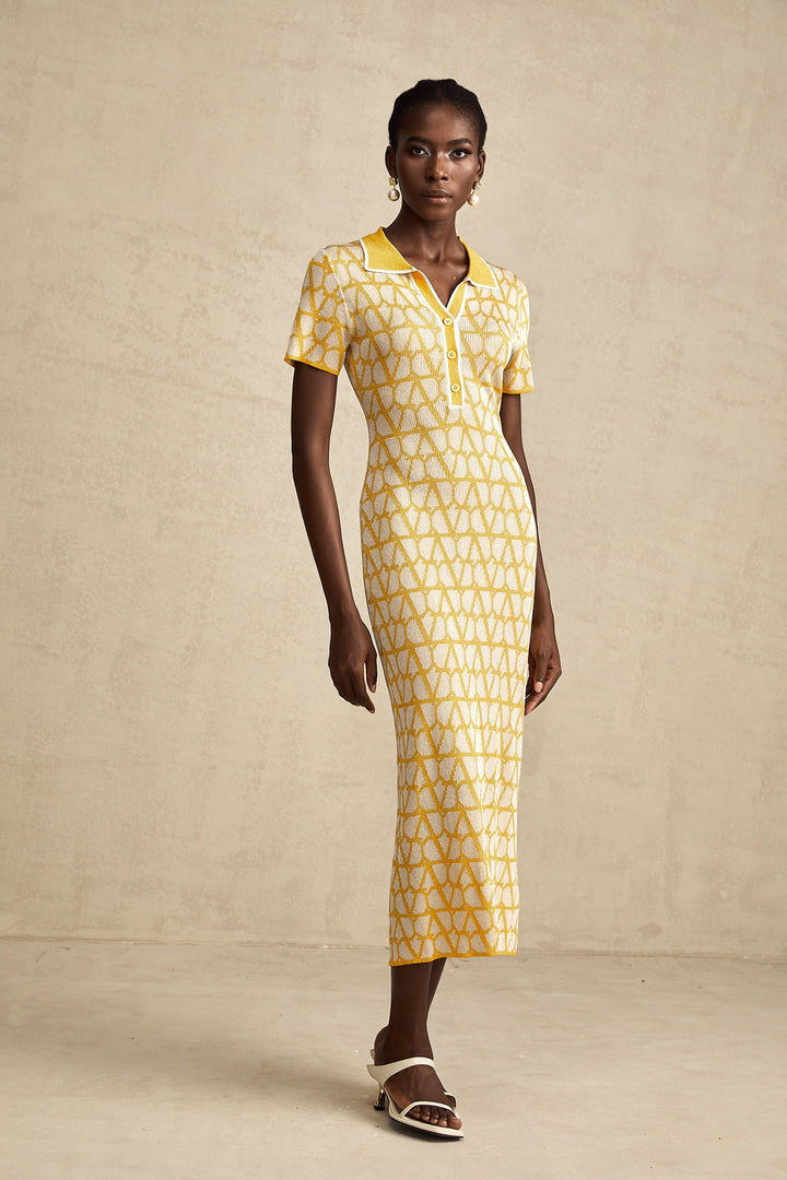 Madeleine toile midi elbise