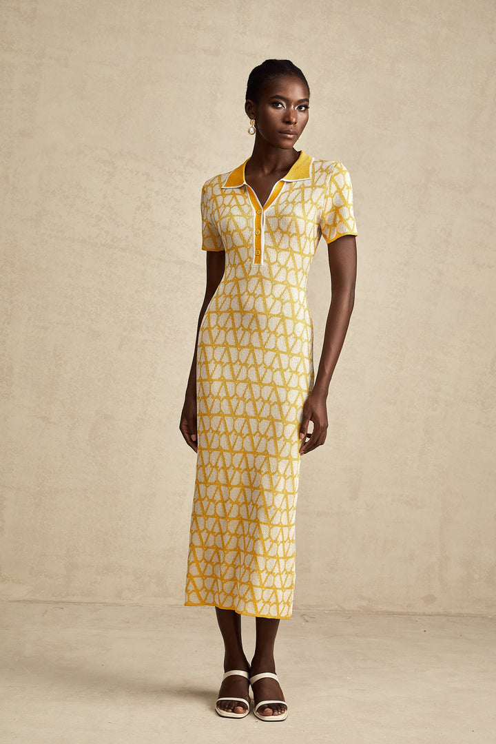 Madeleine toile midi elbise
