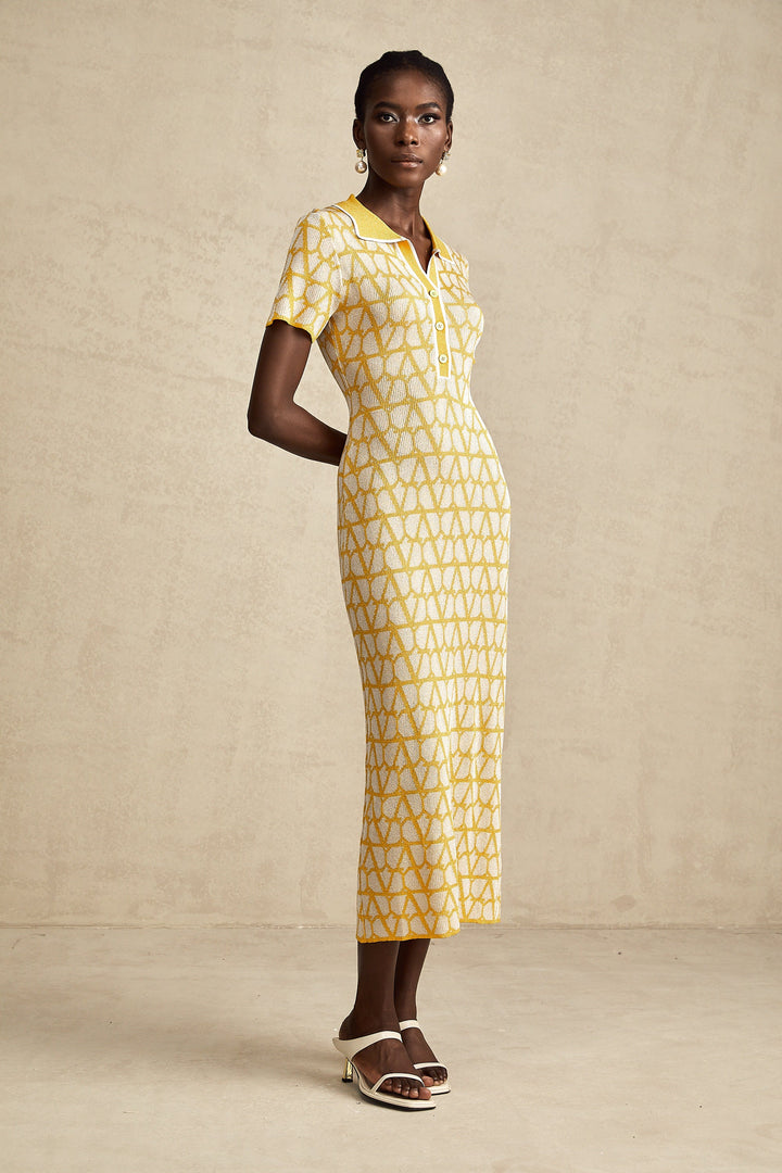Madeleine toile midi elbise