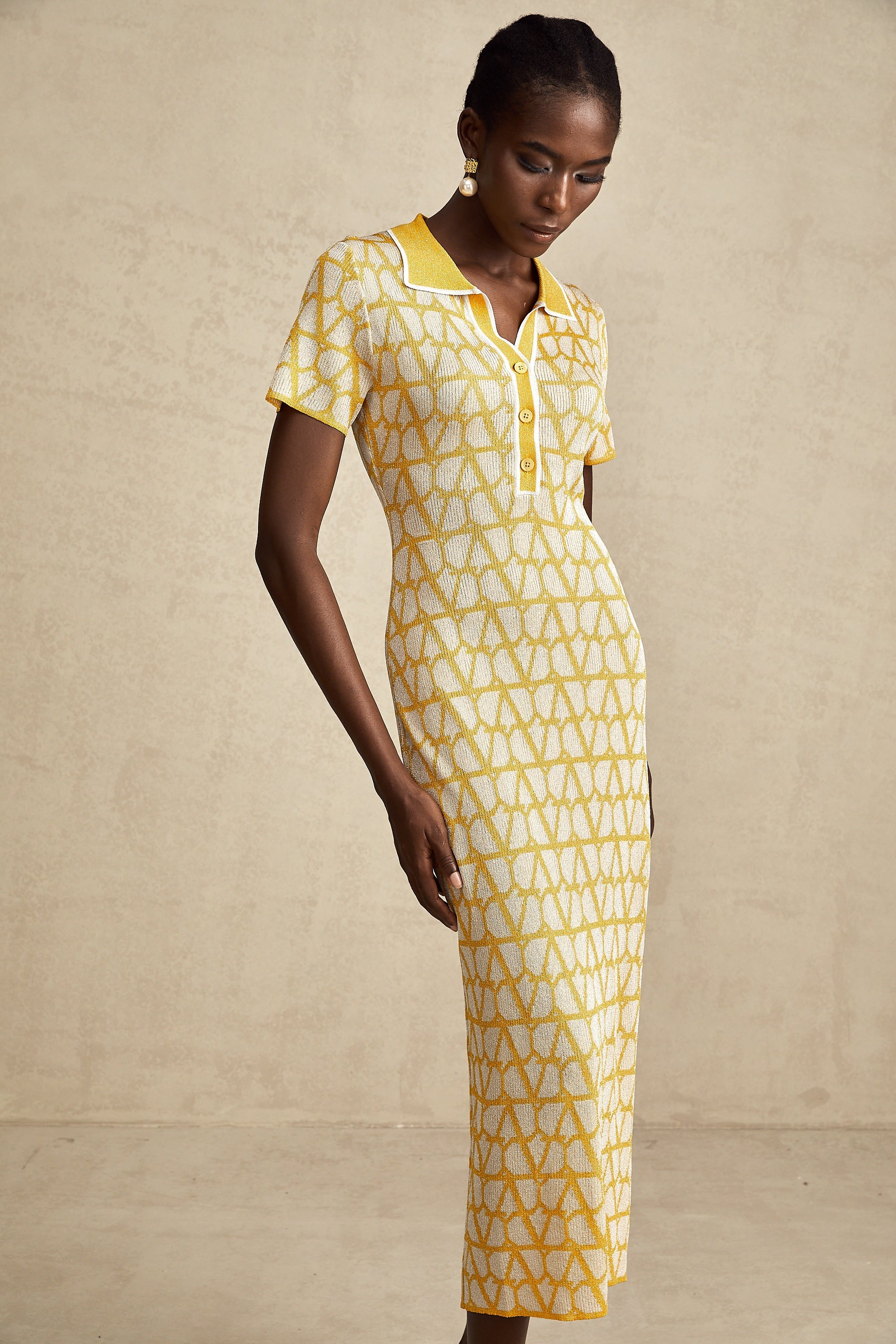 Madeleine toile midi elbise