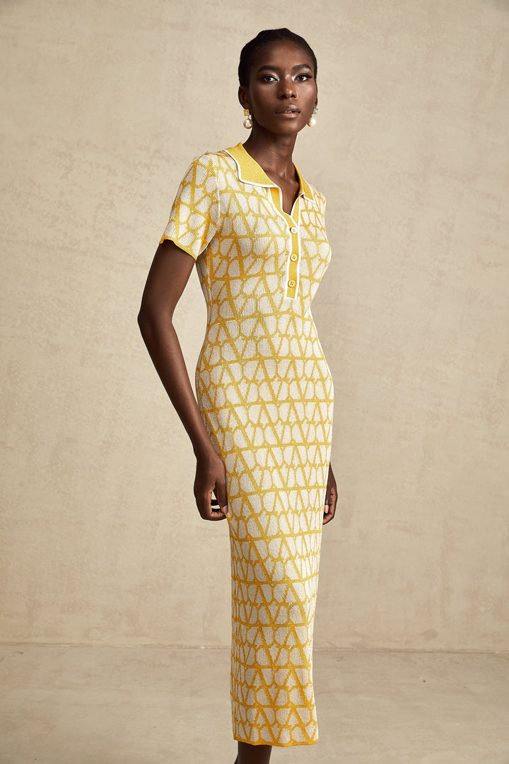 Madeleine toile midi elbise