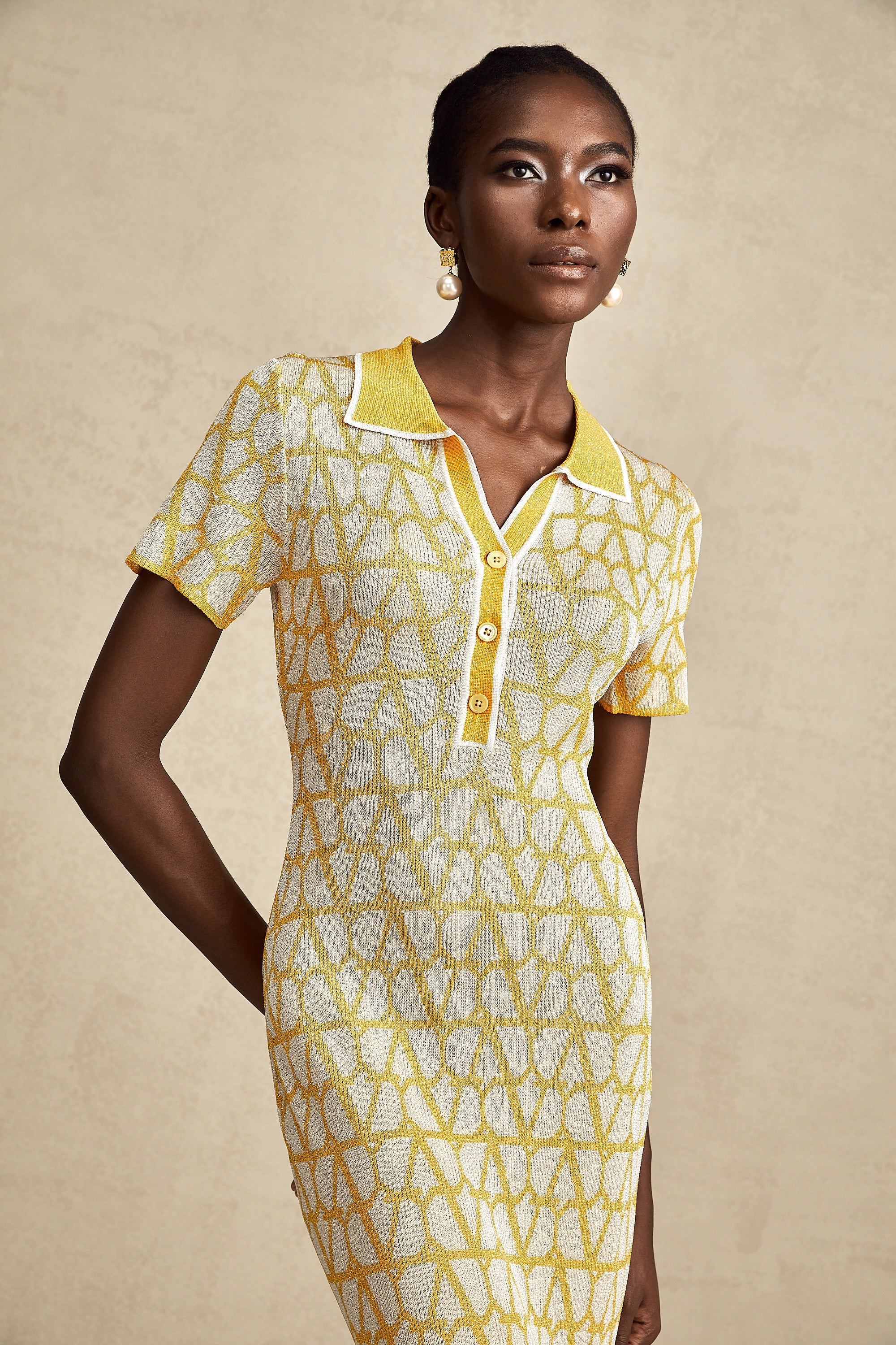 Madeleine toile midi elbise