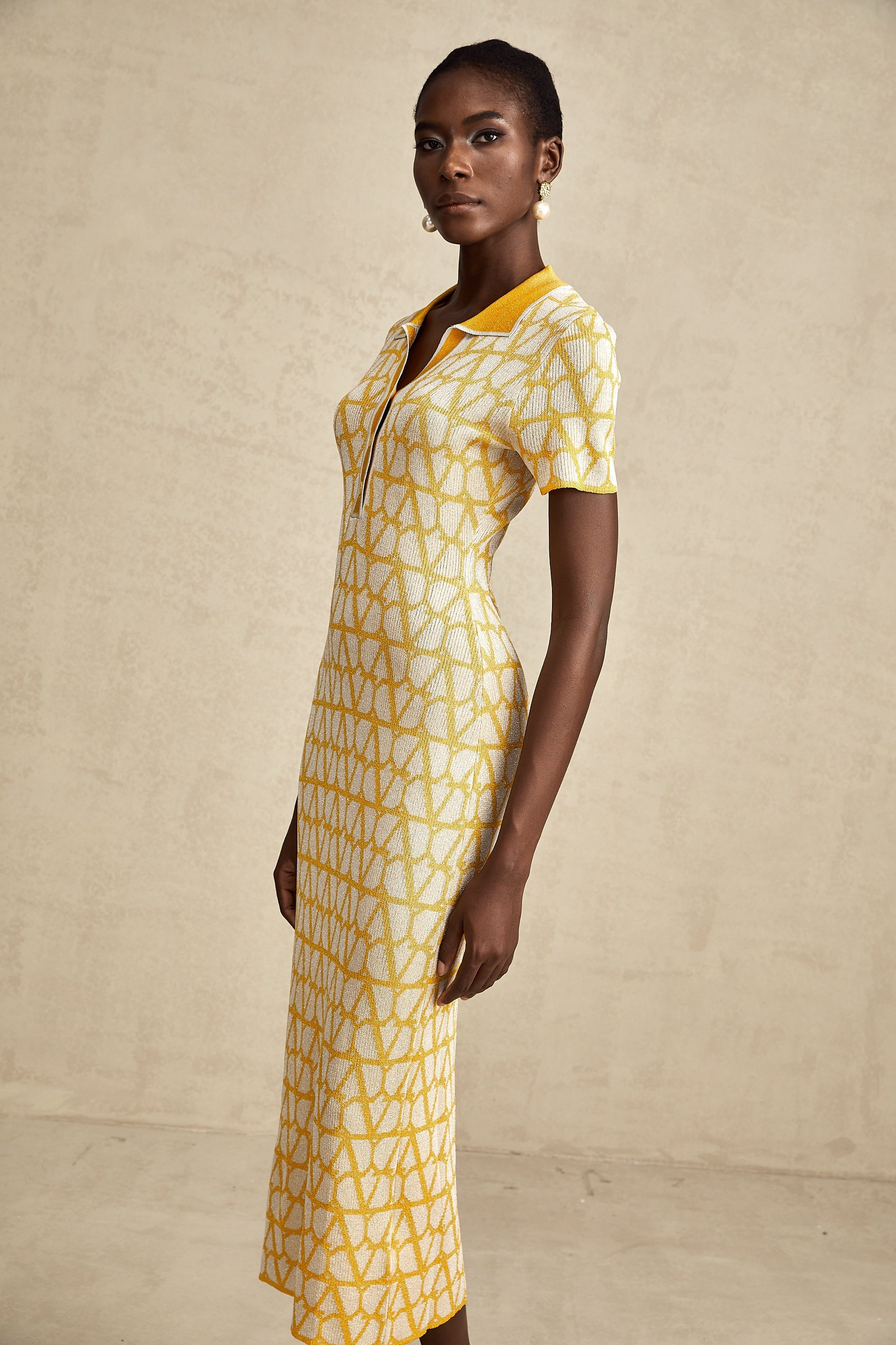 Madeleine toile midi elbise