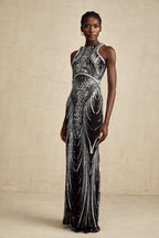 Ghislaine süsleme maksi elbise