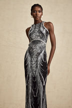 Ghislaine süsleme maksi elbise