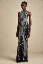 Ghislaine süsleme maksi elbise