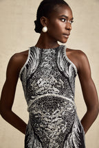 Ghislaine süsleme maksi elbise