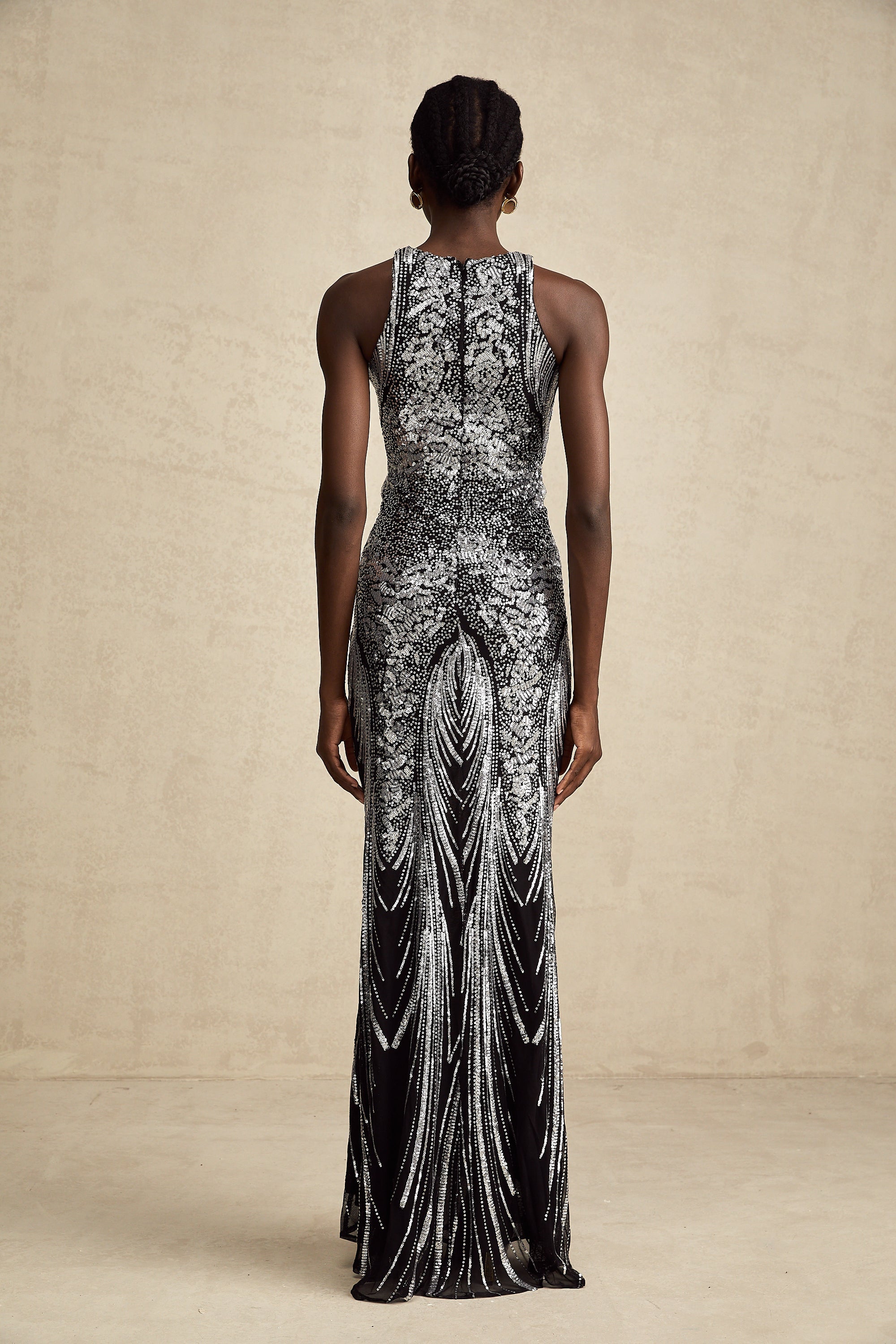 Ghislaine süsleme maksi elbise