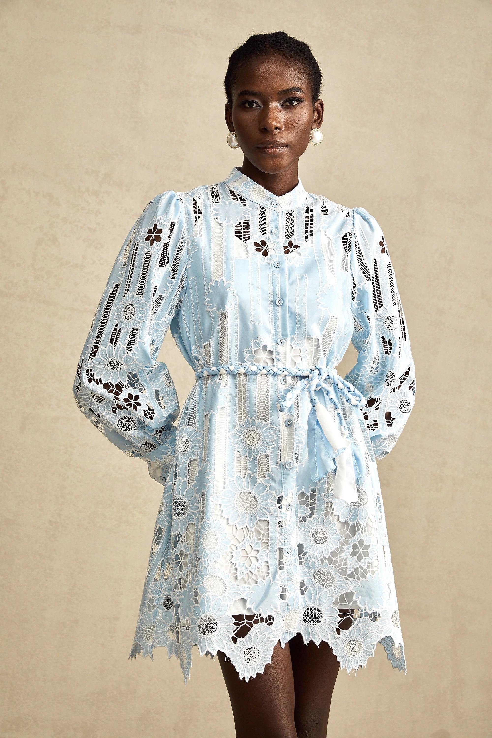 Catherine dantel mini elbise