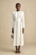 Honorine pile midi elbise