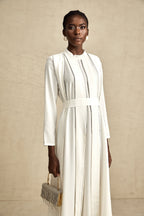 Honorine pile midi elbise