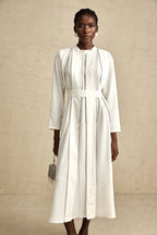 Honorine pile midi elbise