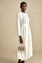 Honorine pile midi elbise