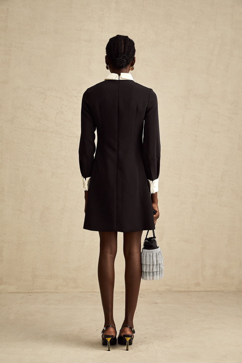 Esmée kontrast mini elbise