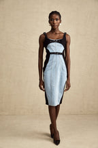 Fanny panel midi elbise