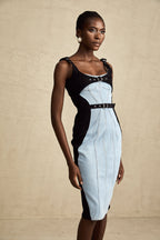 Fanny panel midi elbise