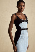 Fanny panel midi elbise