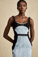 Fanny panel midi elbise