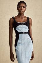 Fanny panel midi elbise